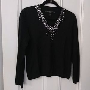 Josephine Chaus Long sleeve sparkle front  sweater